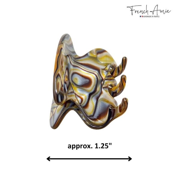 Hair Claw Clip Silver Onyx Celluloid Small No Slip Grip for Women Girls main image 5